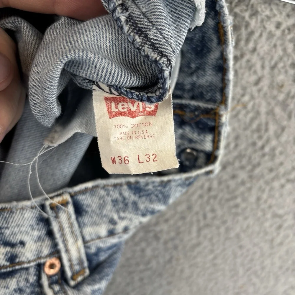 Vintage Levis 550 Jeans Mens 36x32 (Fits 34x32) Acid Wash Orange Tab 80s‎ USA